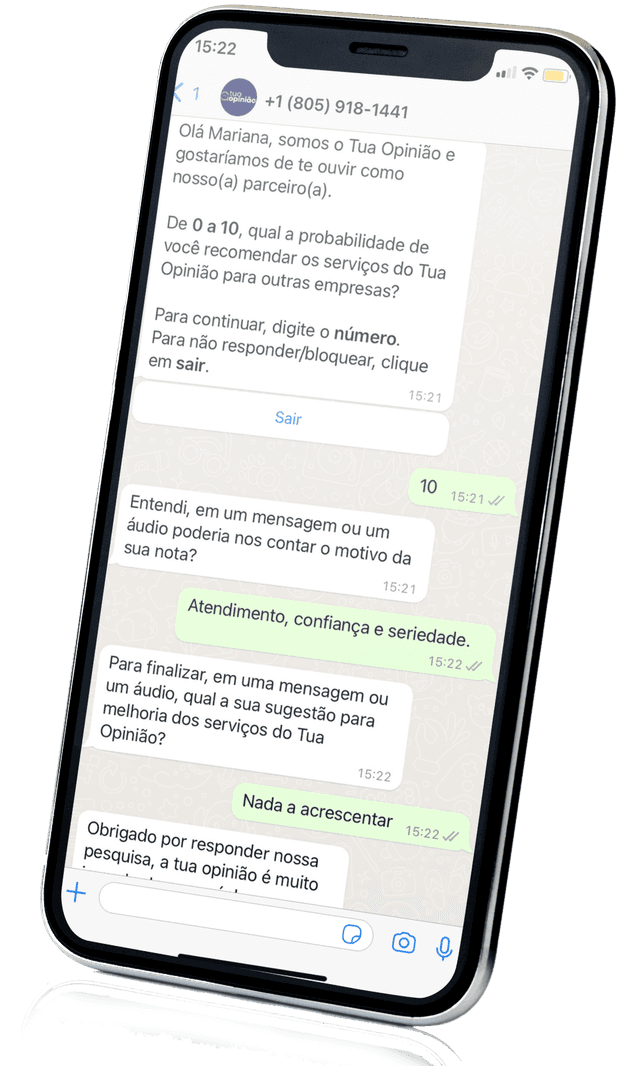 Pesquisas via WhatsApp